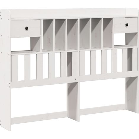 Cabecero de cama almacenaje madera maciza pino blanco 160 cm vidaXL