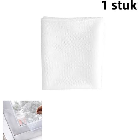 Moustiquaire autocollante anti mouches sans Velcro dimensions 1,5 x 2 m avec conception invisible pour fenêtres et portes couleur blanche 1 pièce (1/5)