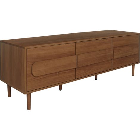 sweeek - Vintage TV-Möbel in Holzoptik mit 3 Türen, 150 cm