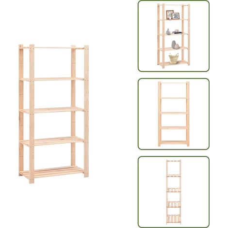 Industrieregale - Living Lagerregal mit 5 Böden 80×38×170 cm Kiefer Massivholz 250 kg (1/5)