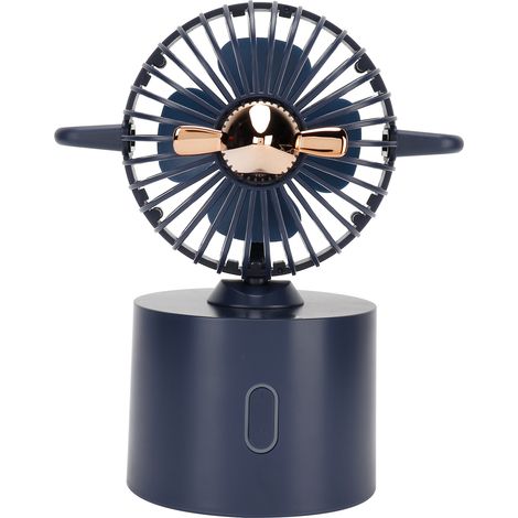 Ventilateur oscillant avion miniature USB rechargeable portable pour été maison bureau bleu (1/5)