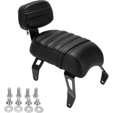 Rear passenger seat with replacement backrest kits for Indian Scout Bobber 2018–2021, Black (1/5)