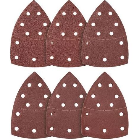 Kaelt - Lot de 100 triangles abrasifs - 11 trous - 105 x 152 mm - Grain 80 - Pour ponceuse multifonction - Feuilles abrasives - Tampons abrasifs triangulaires - Papier abrasif (1/5)