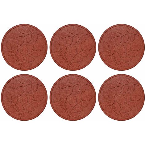 Stepping Stone 6 pcs Red Ø 44 x 2 cm Rubber vidaXL