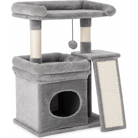 Skylos Cat Tree Tower Large Perch Condo Sisal Scratcher Indoor Felines Grey (1/5)