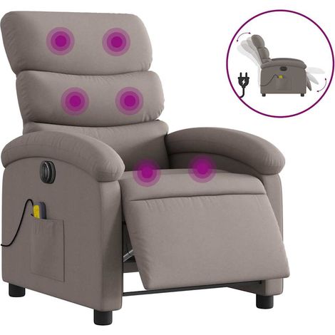 Maison Exclusive - Massagesessel Elektrisch Taupe Stoff