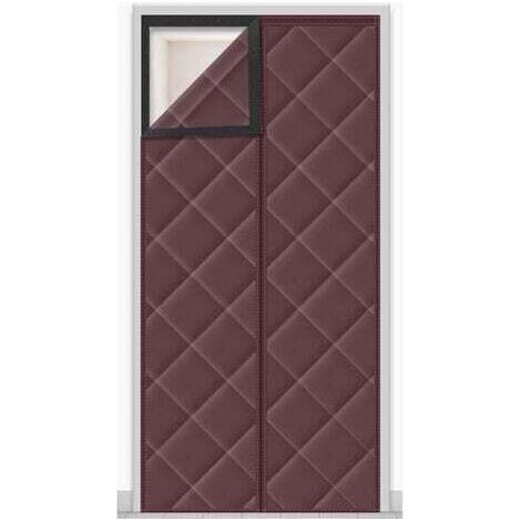Türvorhang mit Magnetverschluss, verdunkelnd, schalldicht, kälteabweisend, 100 x 210 cm (braun)