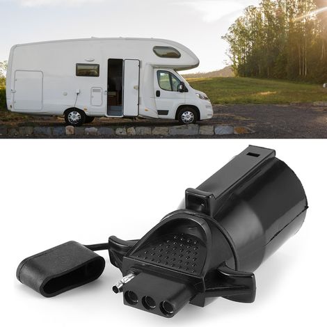 Adaptateur étanche à 7 broches plates vers 4 broches pour camping-cars et caravanes (connecteur américain) (1/5)