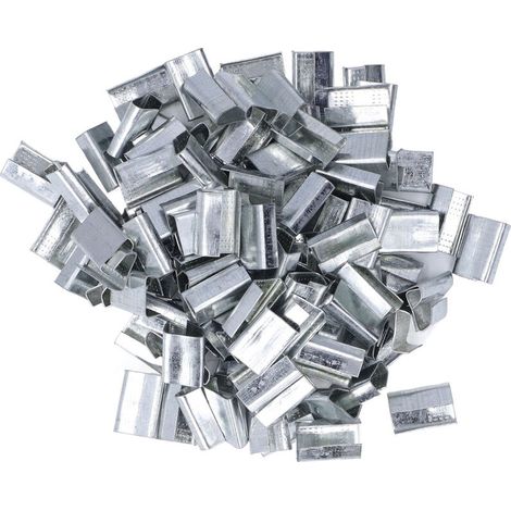 Jeffergarden Joints ouverts d'emballage en acier galvanisés par boucle de cerclage en métal pour la courroie en plastique d'ANIMAL FAMILIER de 16mm (1/5)