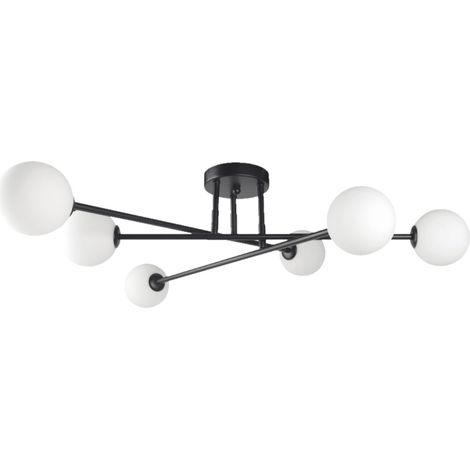 Plafonnier Dorado Light Prestige noir métal 6xG9 80cm
