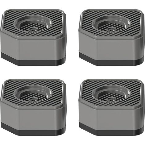 4 pieds en plastique empilables pour machine à laver, amortisseurs antidérapants, adaptés aux lave-linge, frigos et clims. (1/5)