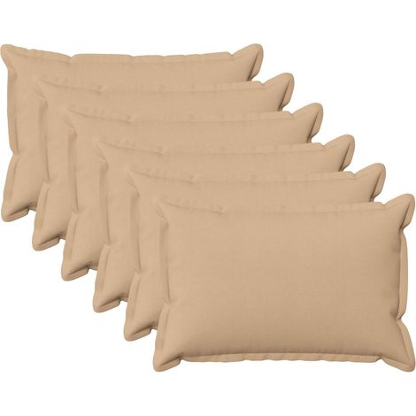 Coussin avec oreiller HOUTEN 6 pièces Crème Lin synthétique vidaXL