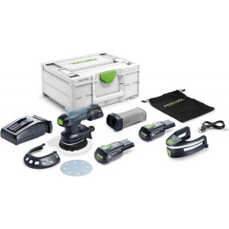 Festool Akku-Exzenterschleifer ETSC 125 3,0 I-Plus, 2x 3,0 Ah und Ladegerät im Systainer (1/4)