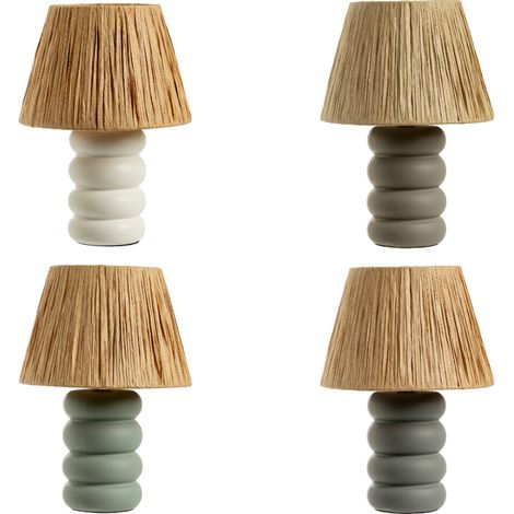 Lampada Da Tavolo Comodino Ricaricabile Accensione On/Off Modello Atene, misuraBigcoloreGrigio (1/5)
