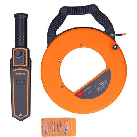 Localisateurs de Tuyaux, Détecteur de Scanner de Blocage de Tuyaux Portable avec Ligne de 30 M/4 Sondes pour Outil de Colmatage de Tuyaux d'eau en Métal PVC
