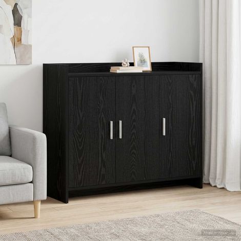 Credenza Rovere Nero 98,5 x 33 x 80 cm Legno ingegnerizzato vidaXL (1/5)