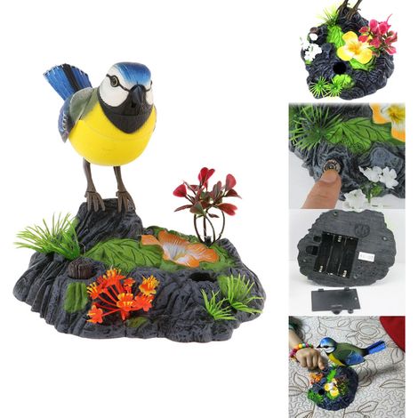 Jouet oiseau Chantant, Sons Et Mouvements Réalistes, Oiseau Activé Par Le Son (1/5)