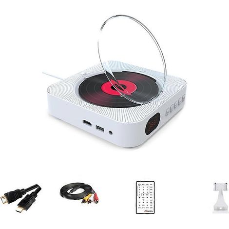 Lecteur audio multifonction VCD/CD/DVD avec haut-parleur Bluetooth, radio FM, fixation murale, prise AUX et télécommande (UE) B (1/5)