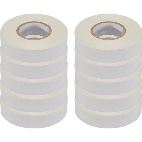 Dapetz ® White Electrical Tape, 18mm x 33m, Flame Retardant Strong Self-Adhesive PVC Insulation Tape for Insulating, Repairing and Protecting Electrical Wires 10 Rolls (1/5)