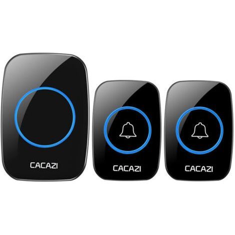 CACAZI Wireless Doorbell 60 Chimes 5 Buttons Waterproof 300M Remote Control Led Light Home Smart Doorbell EU Plug Receiver (1/5)
