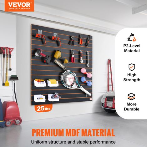 Panneau à Lattes Mural Garage 121,9x60,96 cm Panneau Rangement Outils 2PCS Panneaux Muraux Porte-outils Grande Capacité pour Atelie… (1/5)