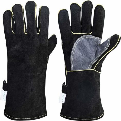 Gants épaississants en cuir résistant à la chaleur et au feu avec coutures en Kevlar, gants de protection pour travail thermique en métal chaud à haute température extrême (16 Inc 40CM) (1/5)