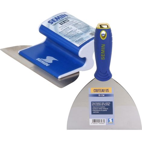 Lame pour enduire et lisser Semin - 15 cm et un couteau US à enduire Semin - 15 cm (1/4)
