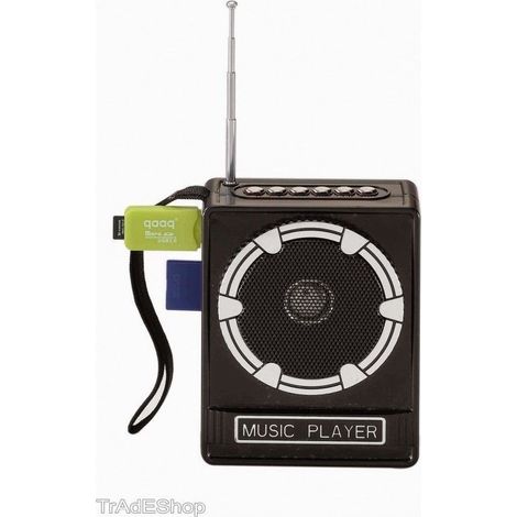 Trade Shop - TRAGBARER LAUTSPRECHER MIT FM-RADIO USB-ANSCHLUSS SD-KARTENLESER AUX MP3-AUSGANG - (1/3)