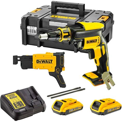 DeWALT DCF620D2K Cordless Brushless 18V Drywall Screwdriver With DCF6202 Collated Screw Gun Attachment, 2x2Ah Batts (1/5)