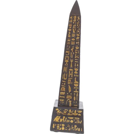 Obélisque Égyptien Décoratif en Résine, Sculpture Monument Décorative Vintage Petite Taille, Ornement Intérieur Chic pour Bureau et Maison, Statue Décorative Historique D’égypte (1/5)