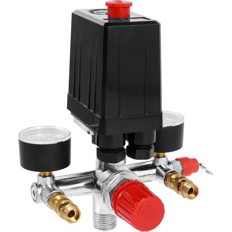 Pressostat de compresseur d'air 90-120PSI Manifold Régulateur Jauge Compresseur Pression Interrupteur Contrôle 220/380V pour Compresseur d'air (1/5)