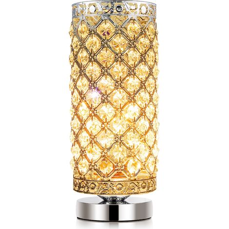 Lampe de table en cristal Ejoyous, lampe de chevet ornée de 176 cristaux K9, ampoule E26 60 W (1/5)
