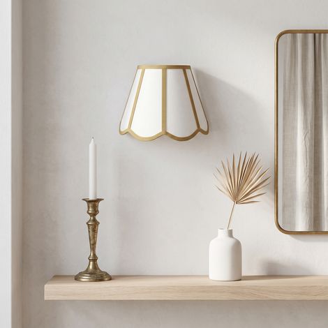 Aplique de Pared con Pantalla Blanca y Oro  Serie YARA (1/5)