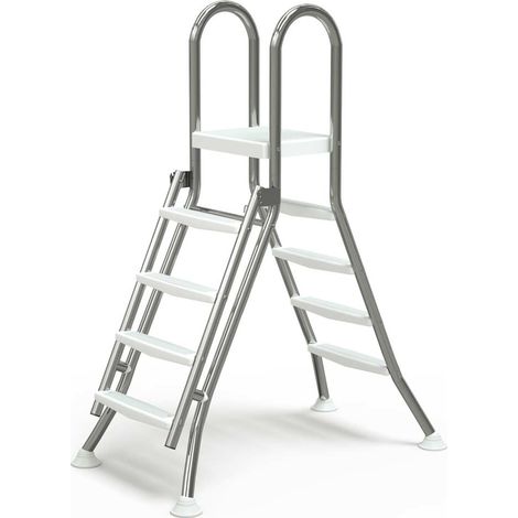 Eichenwald Poolleiter Sicherheits-Hochbeckenleiter klappbar Beckenhöhe 1,20m/1,20m 4 Stufen (1/5)