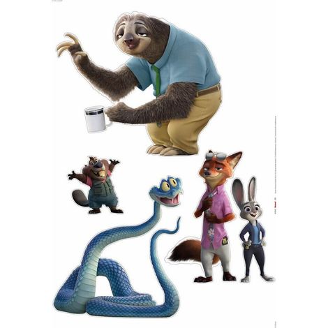 Sticker mural Disney Zootopie 5 personnages - 70x50 cm (1/2)