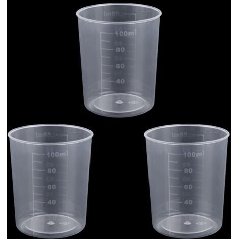 BUNTHAUS 3 Pièces Tasse à Mesurer Riz pour Cuiseur à Riz, 100ml Transparent Plastique Tasse Lessive pour la Cuisine Mesure des Ingrédients Secs et Liquides (1/4)