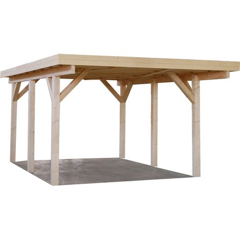 Garage en bois Karl 11,7 m2 Traité Translucide (1/3)