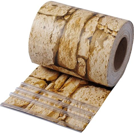 WOLTU Sichtschutzstreifen für doppelstabmatten 450 g/m² PVC, Doppelstabmattenzaun Blickdicht Wetterfest Windschutz 19cm x 35m, Sichtschutz Zaun für Garten Balkon inkl.25 Befestigungsclips, Sandstein (1/5)
