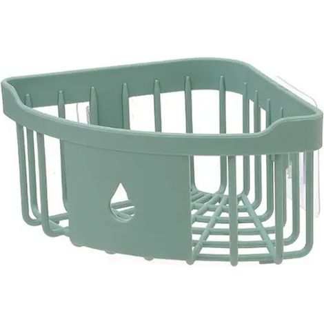 Estante de cocina sin agujeros, estante de ducha, estante de bañera de esquina, estante de pared, estante de almacenamiento, organizador, accesorios de cocina, verde (1/5)