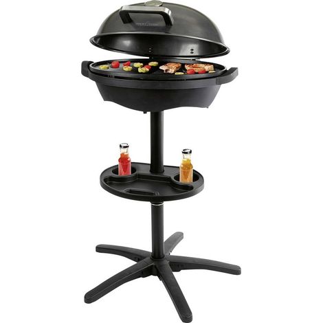 ProfiCook - Barbecue elettrico per interni ed esterni, non fumo, 2400 W, griglia elettrica per balcone, indicatore di temperatura, griglia da tavolo elettrica 2 in 1, PC BQS 1303