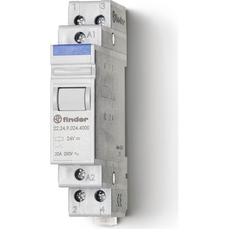 Relais modulaire 2NC 20A 12V AC AgSnO2 FINDER 222480124000PAS