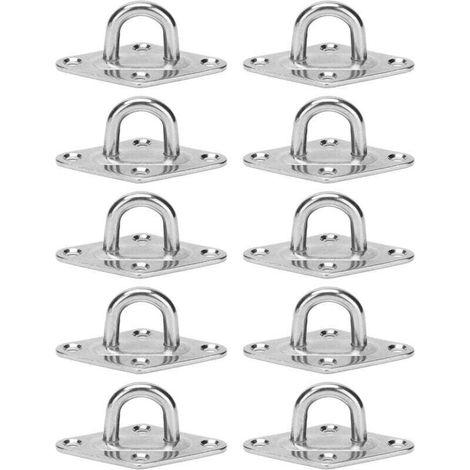 Lot de 10 crochets de suspension robustes en acier inoxydable 316, adaptés à une installation intérieure ou extérieure à divers endroits (5 mm) (1/3)