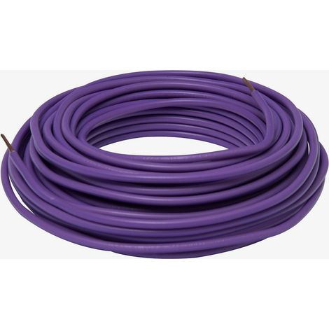Cable eléctrico HO7V-U 1,5 mm2 morado 10 m