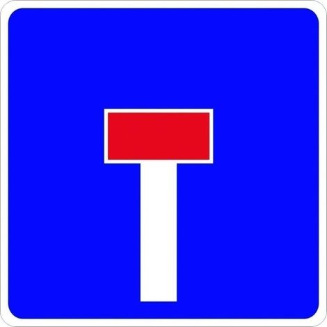 Señal Vial 700X700Mm Metalica Calle Sin Salida V10025 (1/3)