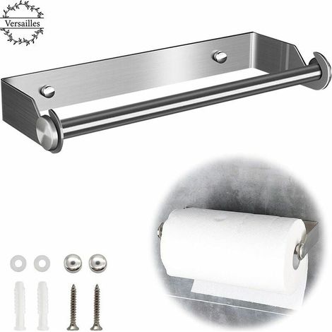 Porte essuietout Support pour Porte Papier Cuisine Essuie Tout en Acier Inoxydable Distributeur Dérouleur Essuie Tout Porte Rouleau de Cuisine Mural (1/5)