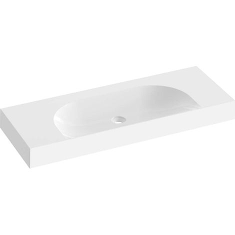 Ravak Lite - Lavabo 120x45 cm, senza troppopieno, senza foro per miscelatore, bianco XJX01312000 (1/3)