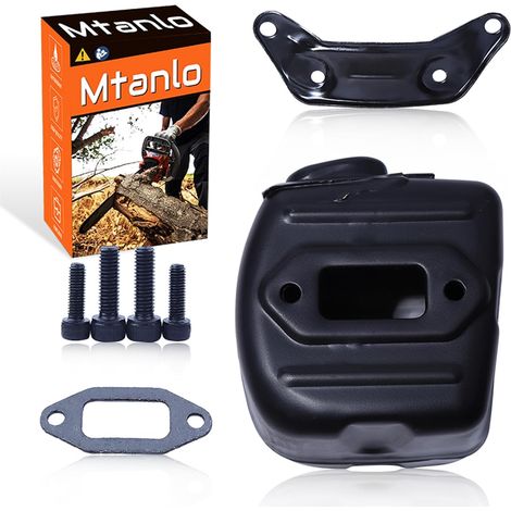 Kit d'échappement pour Husqvarna 371 372xp X-Torq, 365 X-Torq 390xp 385 372 Jonsered 2166 2171 Tronçonneuses, Silencieux d'échappement avec joints et support, 544029702 (1/5)