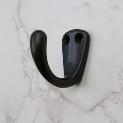 3 Vintage-Haken aus schwarzem Messing für Mäntel und Hüte, klassisches, wandmontiertes Badezimmerregal aus Messing für Kleidung, Schals und Handtücher (1/5)
