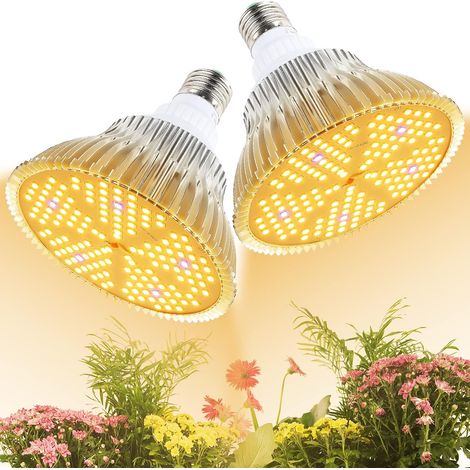 LED-Pflanzenleuchten, 2er-Pack, je 100 W, 150 LED-Perlen, Vollspektrum, geeignet für Zimmerpflanzen, Gewächshäuser, Hydrokulturpflanzen und Blumen. (1/2)