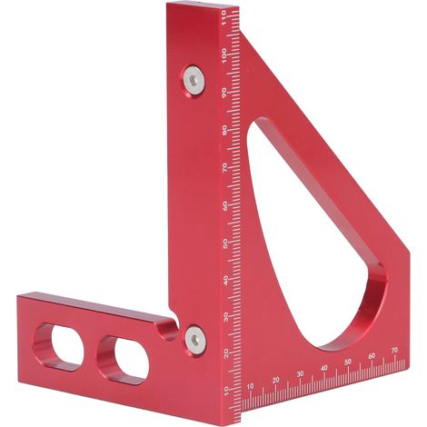 Équerre d'angle 45 90 degrés en aluminium, rapporteur de menuiserie multifonction, outil de mesure précis pour bois (1/5)